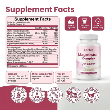 Magnesium Complex for Women — 20-in-1 Formula, 800mg